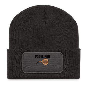 Padel Aufschlag Spieler Sport Statement Schläger - Recycelte Patch Beanie - Dunkelgrau - Vorne