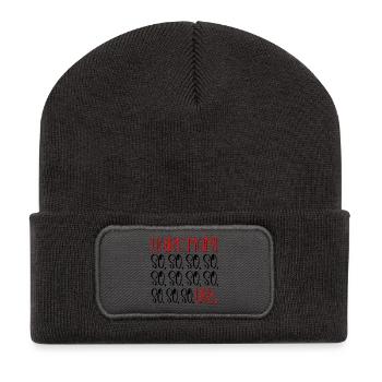 LUSTIGE MAMA KIND SPRÜCHE - LIEB HABEN - MAMI - Recycelte Patch Beanie - Dunkelgrau - Vorne