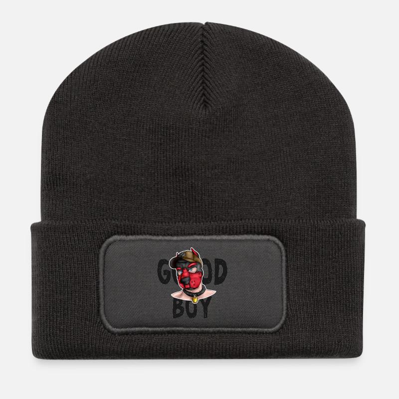 GoodBoyRed - Recycelte Patch Beanie - Dunkelgrau