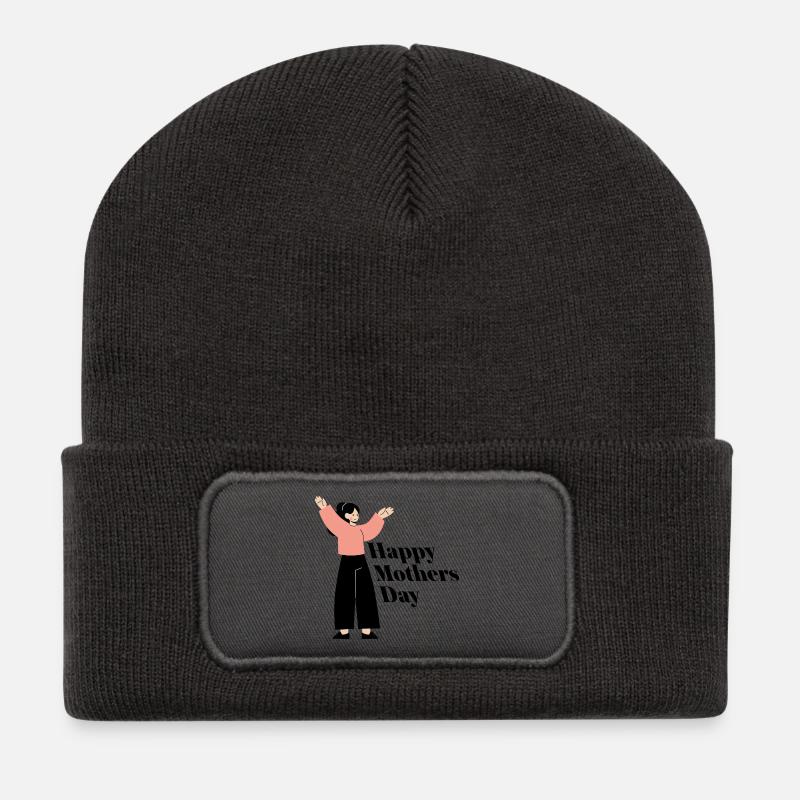 Happy Mothers Day - Recycelte Patch Beanie - Dunkelgrau
