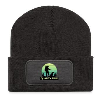 Nature Lovers Hiking Statement Mountaineering Mountains - Recycled Patch Beanie - dark grey - Front