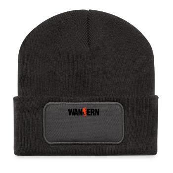 Bergwandern Wandern Berggipfel Statement Wanderer - Recycelte Patch Beanie - Dunkelgrau - Vorne