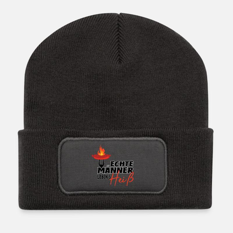 ECHTE MÄNNER - Recycelte Patch Beanie - Dunkelgrau
