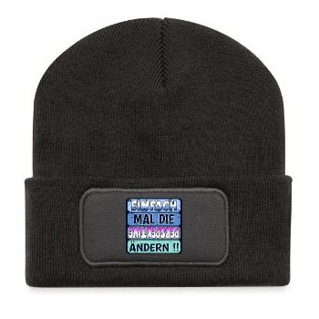VERÄNDERUNG SPRÜCHE - WEISHEIT PERSPEKTIVE ÄNDERN - Recycelte Patch Beanie - Dunkelgrau - Vorne