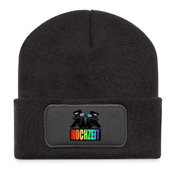 HOCHZEIT HUNDE VIELFALT - Recycelte Patch Beanie - Dunkelgrau - Vorne