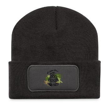 Faultier Sloth Yoga time Nature - Recycelte Patch Beanie - Dunkelgrau - Vorne