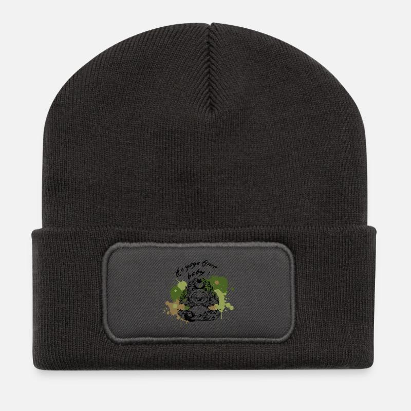 Faultier Sloth Yoga time Nature - Recycled Patch Beanie - dark grey