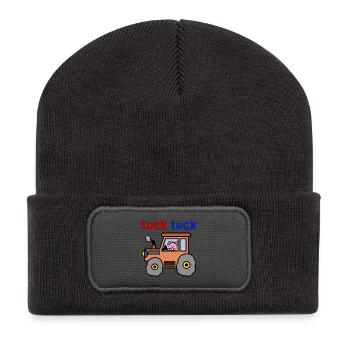 Tractor Farmer Field Agriculture Country Life - Recycled Patch Beanie - dark grey - Front