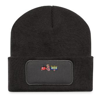 Landleben Traktor Nutzfahrzeug Kraftfahrzeug - Recycelte Patch Beanie - Dunkelgrau - Vorne