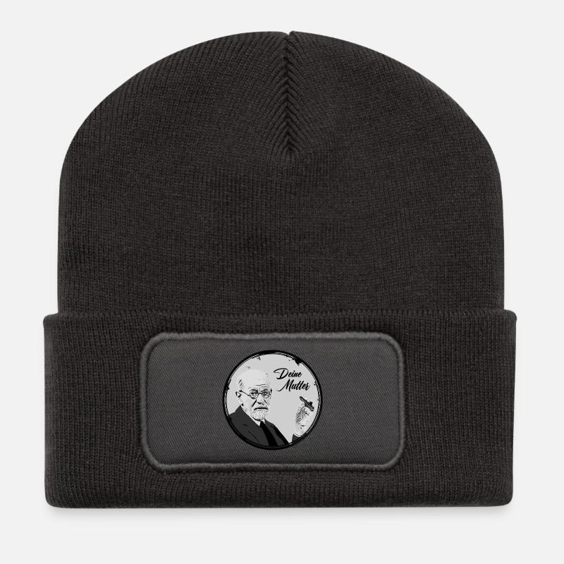 Deine Mutter Freud - Recycelte Patch Beanie - Dunkelgrau
