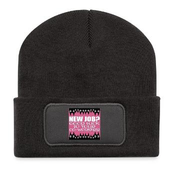 NEUER JOB - ABSCHIEDSZITAT LUSTIG - KOLLEGEN - Recycelte Patch Beanie - Dunkelgrau - Vorne