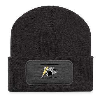 Journaliste - Beanie recyclé à patch - charbon - Devant