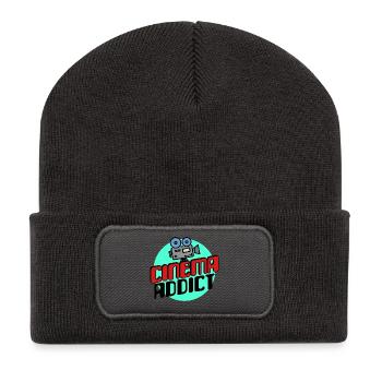 Kinoabend Movies Serien Statement Movie Night - Recycelte Patch Beanie - Dunkelgrau - Vorne