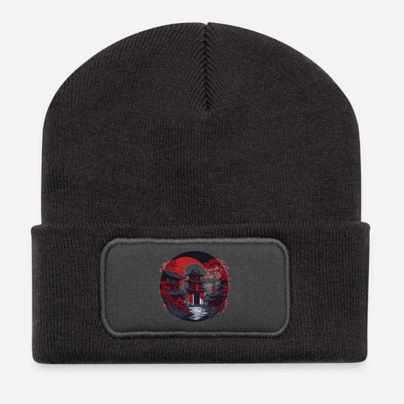 Quartier chinois - Beanie recyclé à patch - charbon