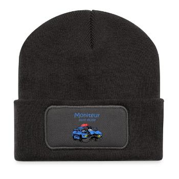Moniteur auto-école - Beanie recyclé à patch - charbon - Devant