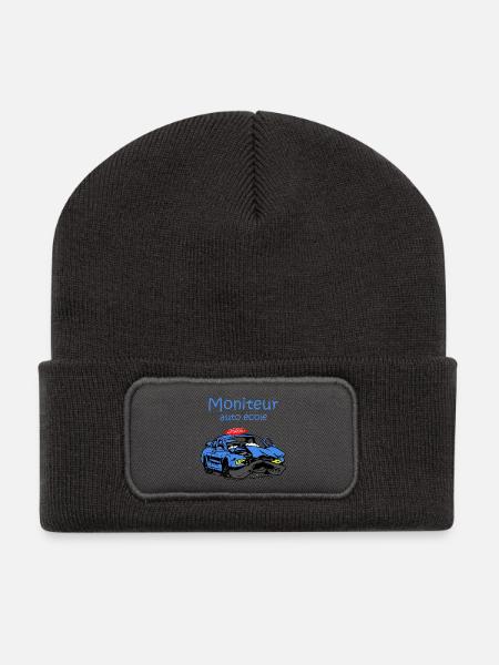 Moniteur auto-école - Beanie recyclé à patch - charbon