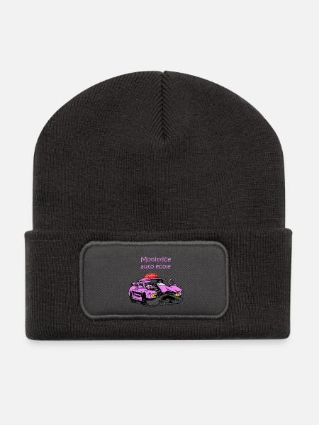 Monitrice auto-école - Beanie recyclé à patch - charbon