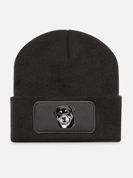 Beautiful Rottweiler - Recycled Patch Beanie - dark grey