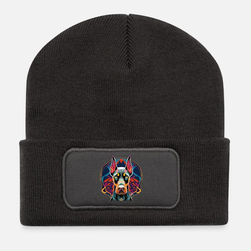 Dobermann - Recycelte Patch Beanie - Dunkelgrau