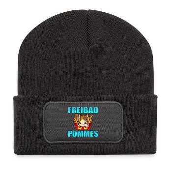 FREIBAD POMMES FRITTEN SOMMER - Recycelte Patch Beanie - Dunkelgrau - Vorne