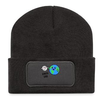 Environnement écologique de la Terre Mère Nature - Beanie recyclé à patch - charbon - Devant