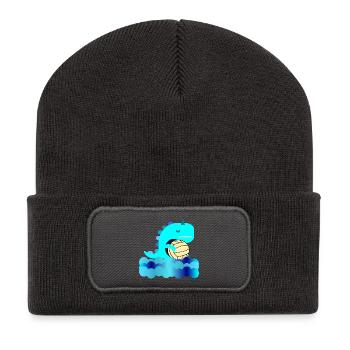 KINDER WASSERBALL DINOSAURIER SCHWIMMBAD - Recycelte Patch Beanie - Dunkelgrau - Vorne