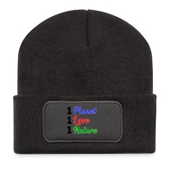 Nature Conservation Nature Planet Earth Environment Statement - Recycled Patch Beanie - dark grey - Front