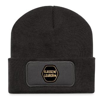 Klasse Lehrerin - Klassenlehrerin LEHRAMT - Recycelte Patch Beanie - Dunkelgrau - Vorne
