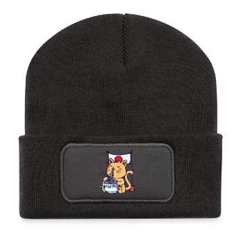 Cat Ramen Japonais Mangastyle Anime Manga Comic - Beanie recyclé à patch - charbon - Devant