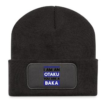 Anime Statement Japan Cartoon Manga Comic - Recycled Patch Beanie - dark grey - Front