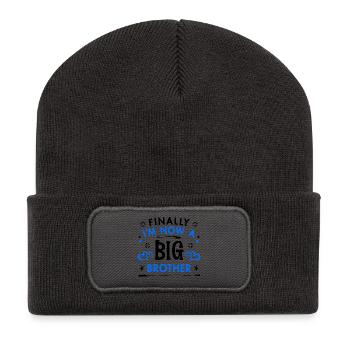 Herz Statement Stolzer Großer Bruder Bruderherz - Recycelte Patch Beanie - Dunkelgrau - Vorne