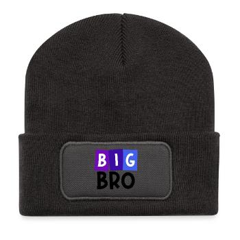 Stolzer Großer Bruder Bruderherz Statement Bro - Recycelte Patch Beanie - Dunkelgrau - Vorne