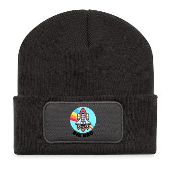Bruderherz Geschwisterliebe Spruch Großer Bruder - Recycelte Patch Beanie - Dunkelgrau - Vorne