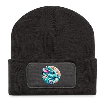 Lapin - Beanie recyclé à patch - charbon - Devant