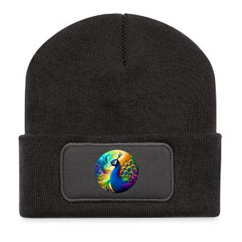 Pfau - Recycelte Patch Beanie - Dunkelgrau - Vorne