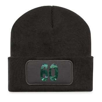 Numéro 60 - 60e anniversaire - Beanie recyclé à patch - charbon - Devant