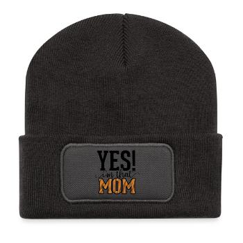 Beste Mama aller Zeiten - Ja! Ich bin diese Mama! - Recycelte Patch Beanie - Dunkelgrau - Vorne