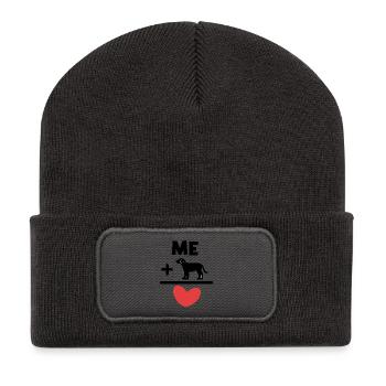 Heart Dog Statement Favorite Animal Pets Animals - Recycled Patch Beanie - dark grey - Front