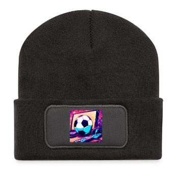 SpaceFootball - Recycelte Patch Beanie - Dunkelgrau - Vorne