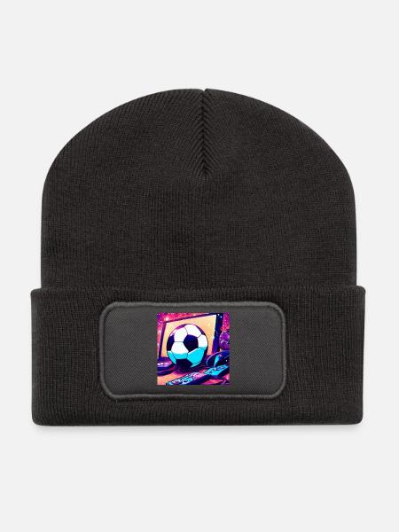 SpaceFootball - Recycelte Patch Beanie - Dunkelgrau