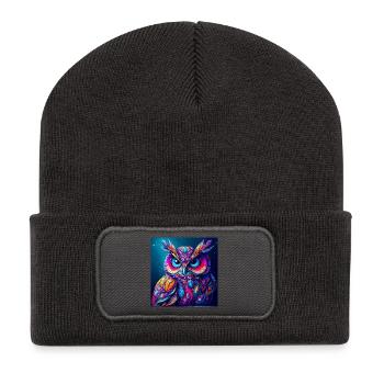 Owl - Recycled Patch Beanie - dark grey - Front