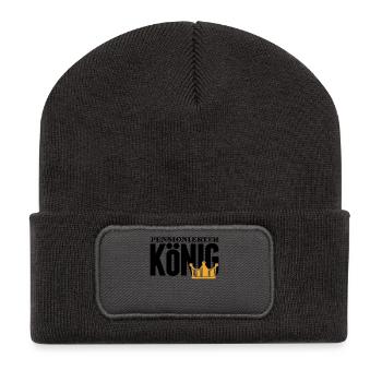 Ruhestand Statement Pensionär Auszeit Abschied - Recycelte Patch Beanie - Dunkelgrau - Vorne