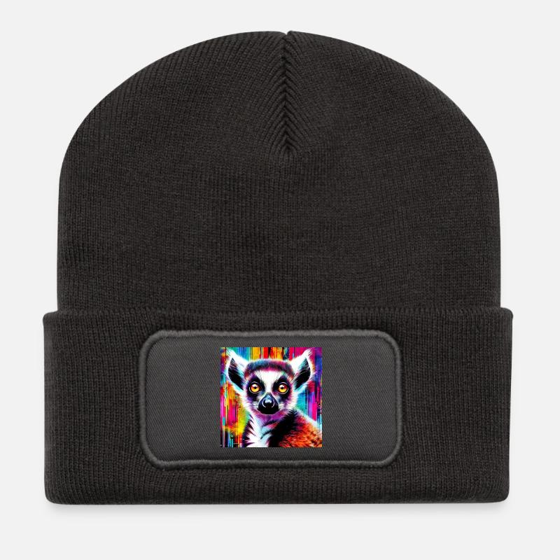 Lemur - Recycelte Patch Beanie - Dunkelgrau