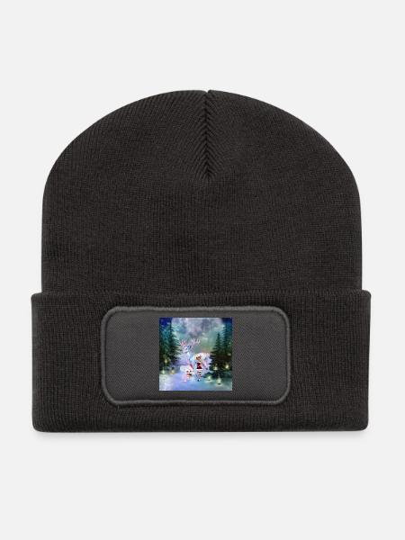Wunderbare Fantasy-Rentiere - Recycelte Patch Beanie - Dunkelgrau