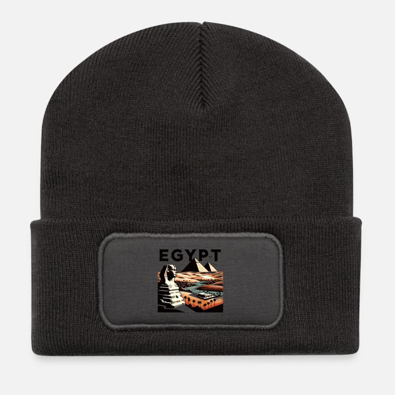 Ägypten - Recycelte Patch Beanie - Dunkelgrau