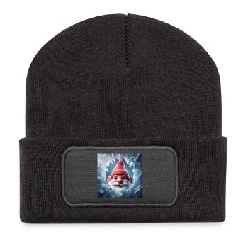 Gnome regardant à travers la glace - Beanie recyclé à patch - charbon - Devant