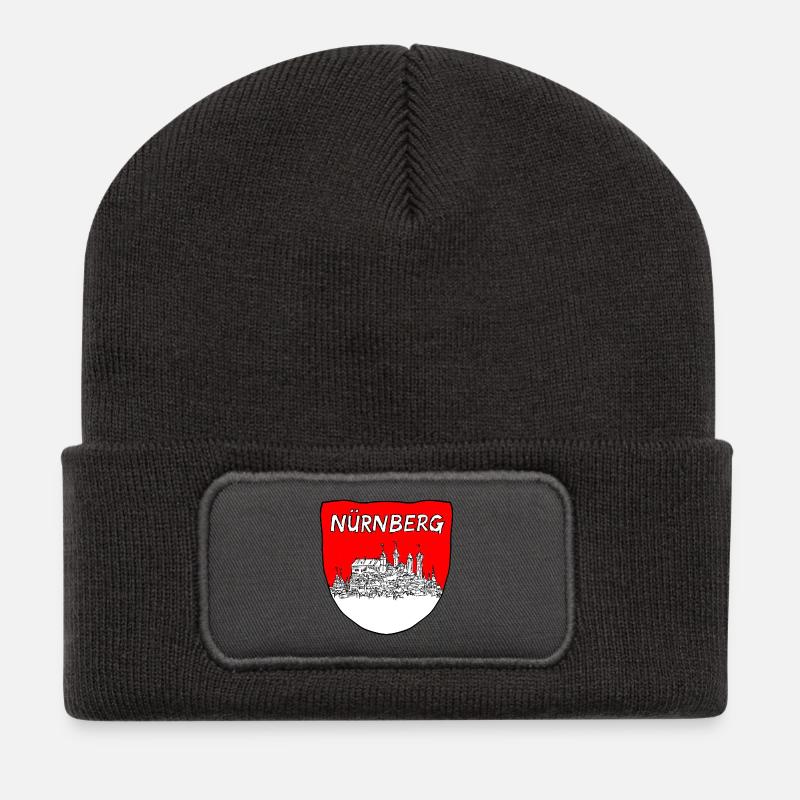 Nürnberg Silhouette Wappen - Recycelte Patch Beanie - Dunkelgrau