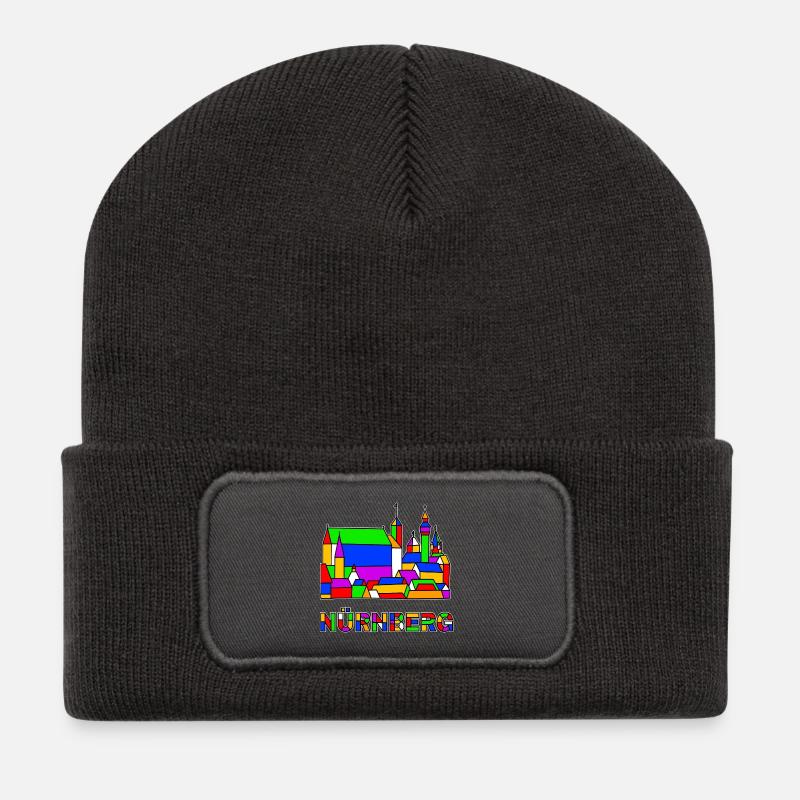 Nuremberg - Castle - Pop-Art - Recycled Patch Beanie - dark grey