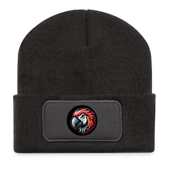 Parrot Comic Head Colorful - Recycled Patch Beanie - dark grey - Front