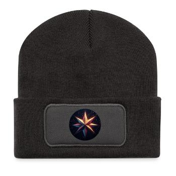 Galaxie d’étoiles colorées - Beanie recyclé à patch - charbon - Devant